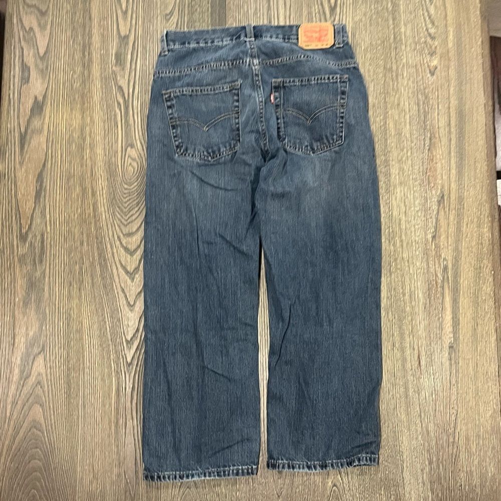 Levis Boys 550 Tapered Leg Jeans Relaxed Blurk Wash Blue Size 10 Husky 30 X 26 - Picture 9 of 11